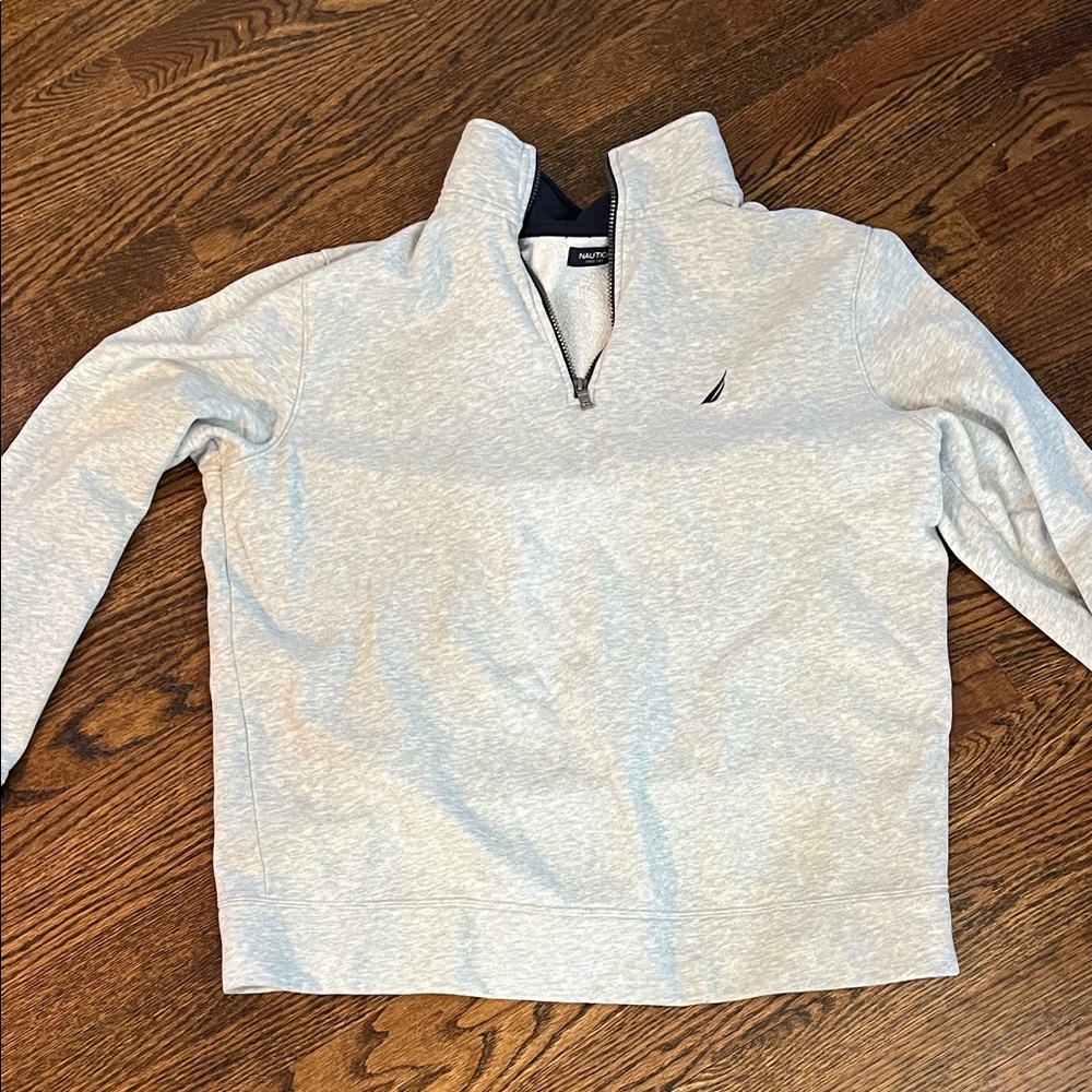 Nautica Blue and White Fleece-Lined Jacket